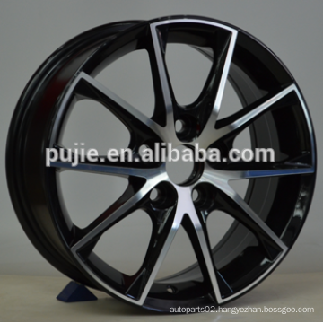 16x6.5 17x7 5x114.3 black machine face alloy wheels